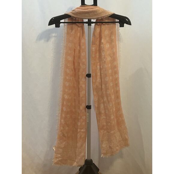 Soft Peach Polka Dot Scarf - Picture 2 of 3